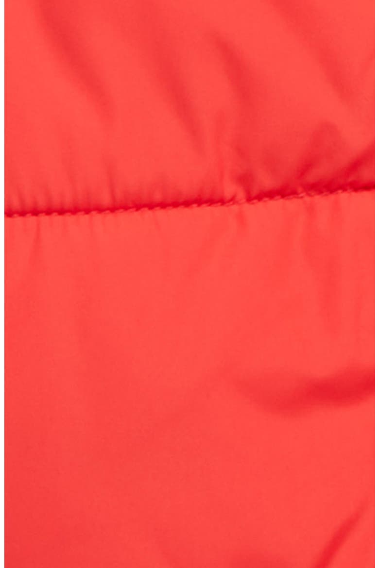 Kids' Quilted Puffer Coat with Faux Fur Trim, Alternate, color, SUMMER POPPY RED