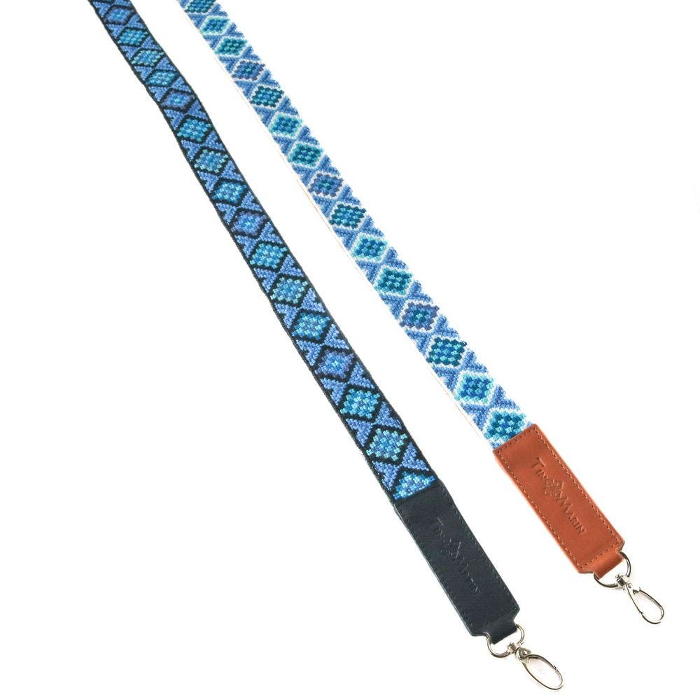 Mai Woven Bag Strap - Blue, Alternate, color, Tan Leather