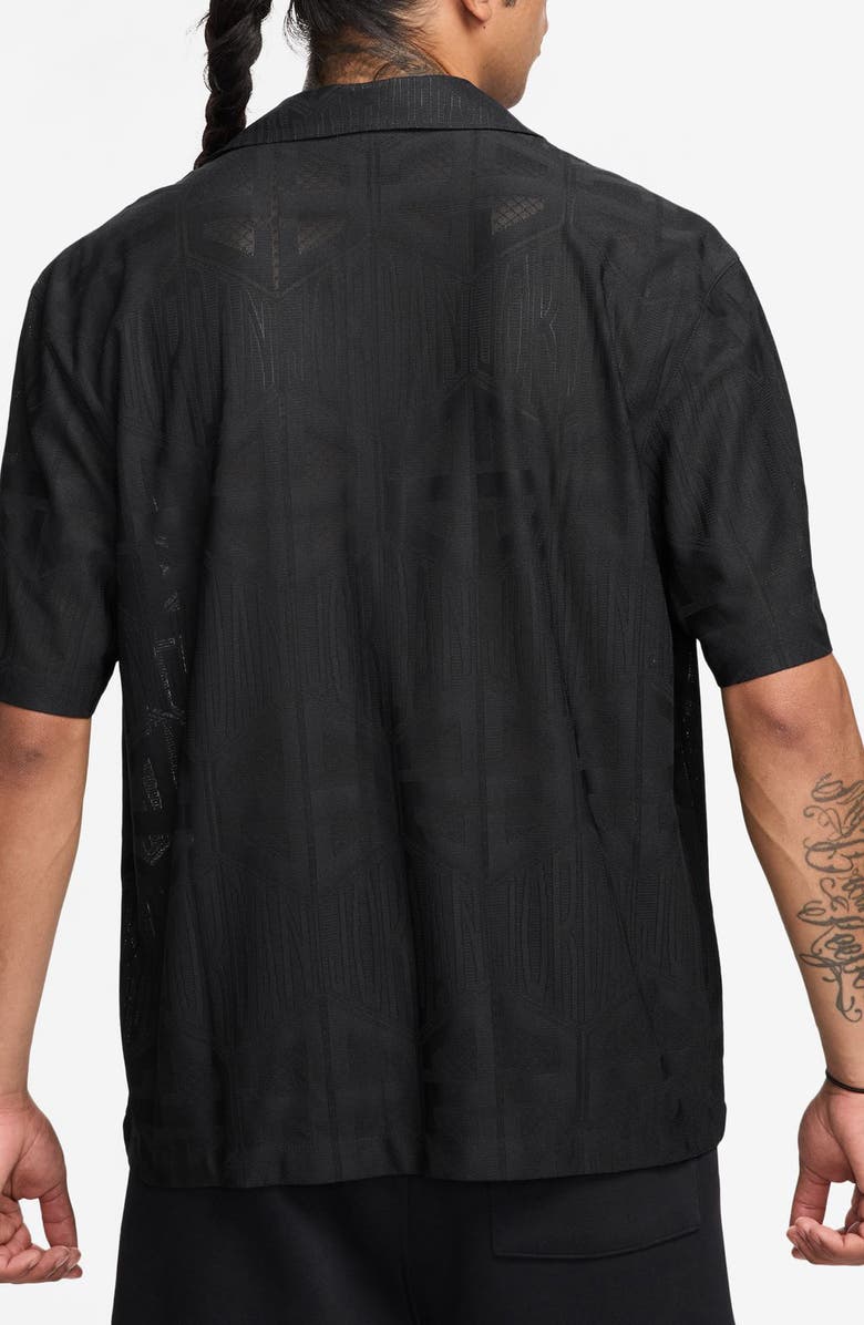 Jordan Flight Jacquard Short Sleeve Button-Up Shirt, Alternate, color, 