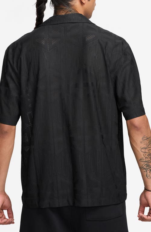 JORDAN JORDAN FLIGHT JACQUARD SHORT SLEEVE BUTTON-UP SHIRT