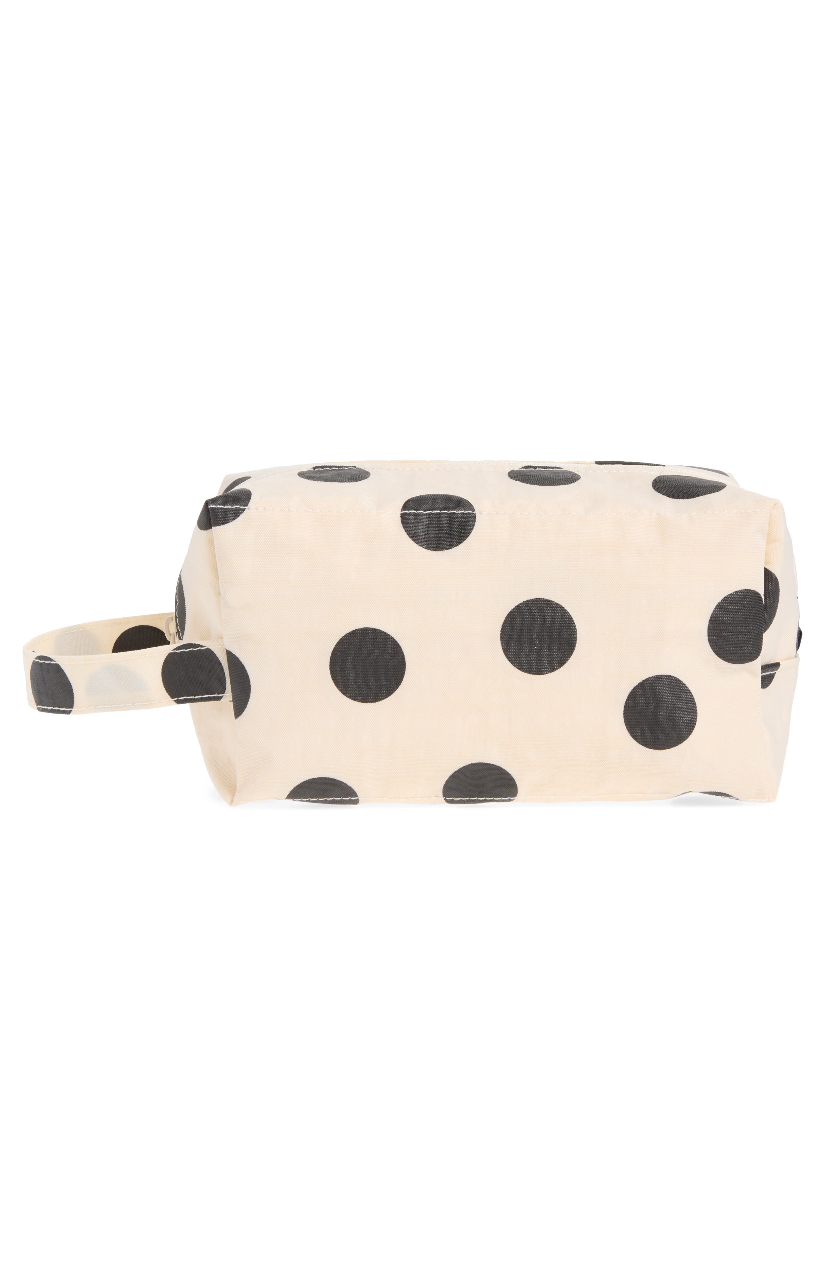 Dopp Kit, Main, color, CREAM AND BLACK POLKA DOT