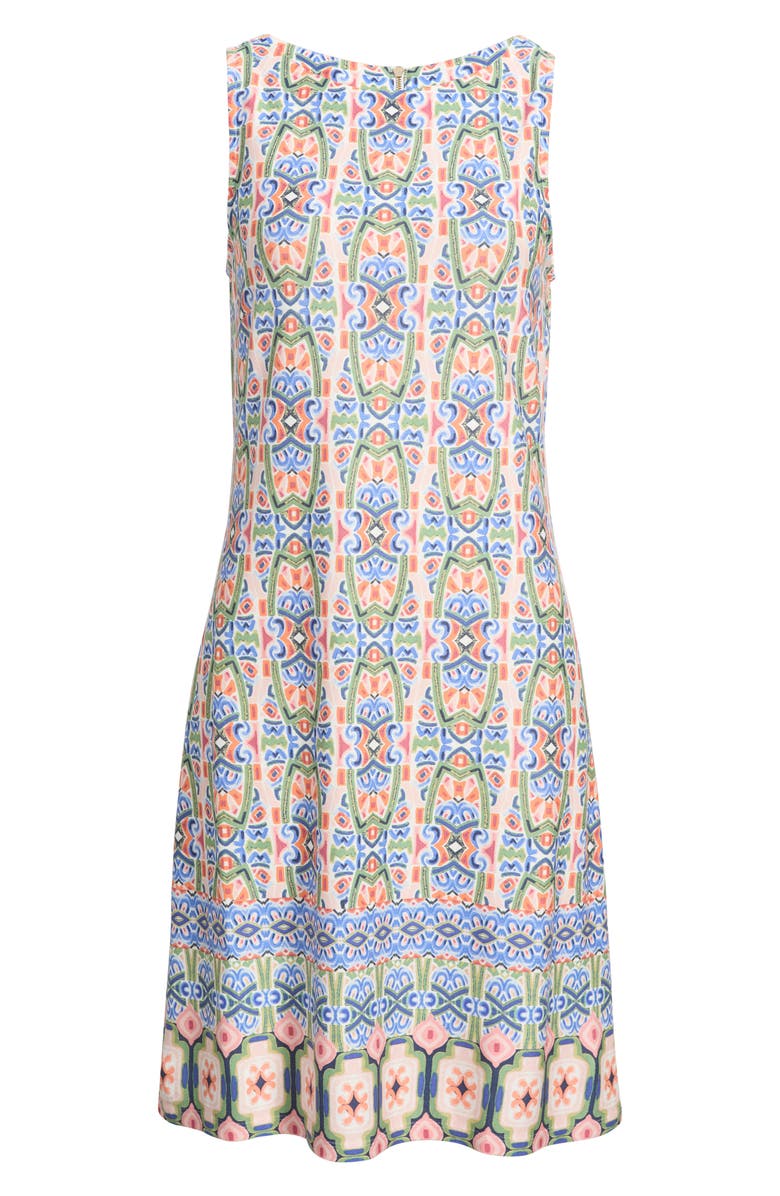 Tommy Bahama Darcy Tile Print Ponte Sheath Dress, Alternate, color, Peach Blossom
