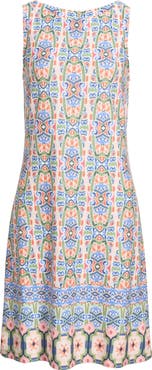 Tommy Bahama Darcy Tile Print Ponte Sheath Dress