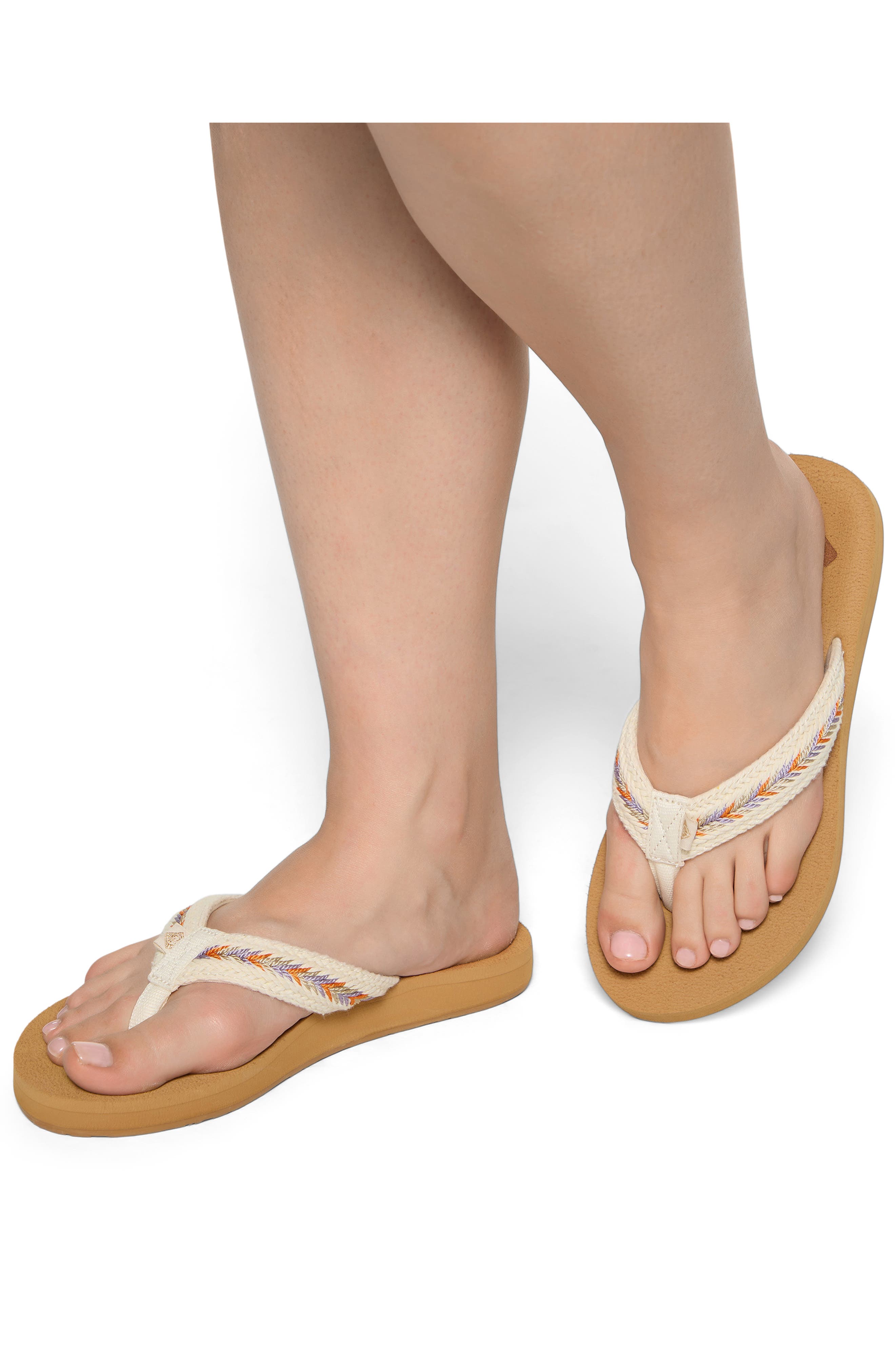Roxy Porto IV Flip Flop, Alternate, color, Bone Multi