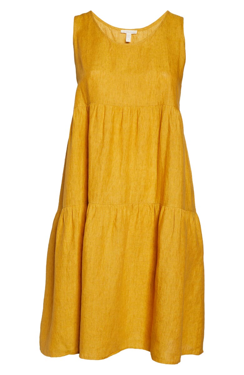 Eileen Fisher Tiered Organic Linen Dress, Alternate, color, 
