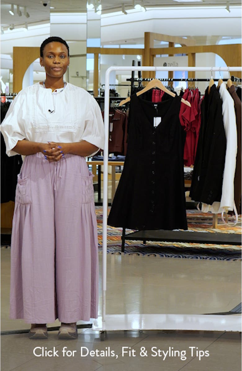 Raye Linen & Cotton Button-Up Fit & Flare Minidress, sales video thumbnail