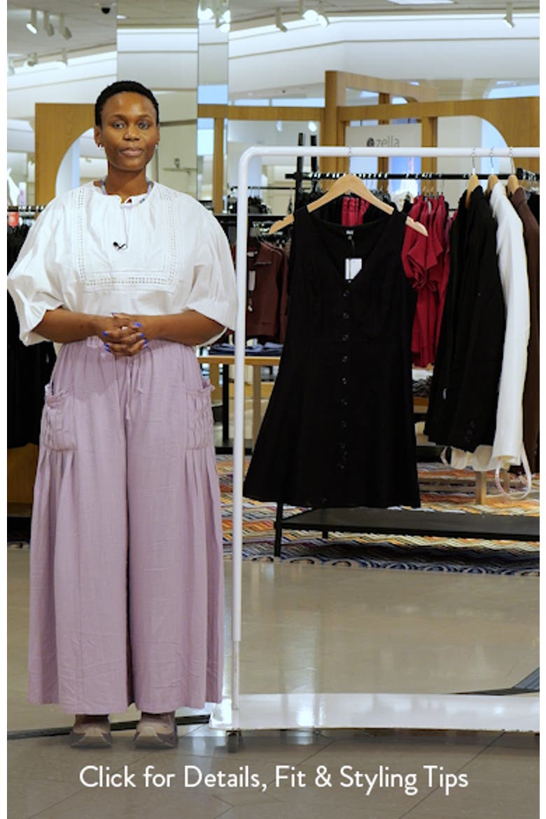 Raye Linen & Cotton Button-Up Fit & Flare Minidress video