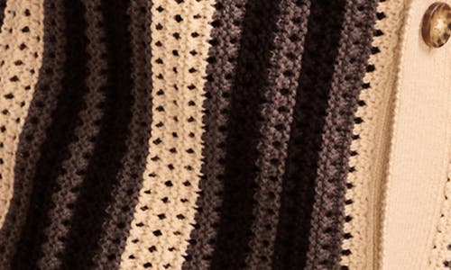 Lucky Brand Stripe Button Through Sweater