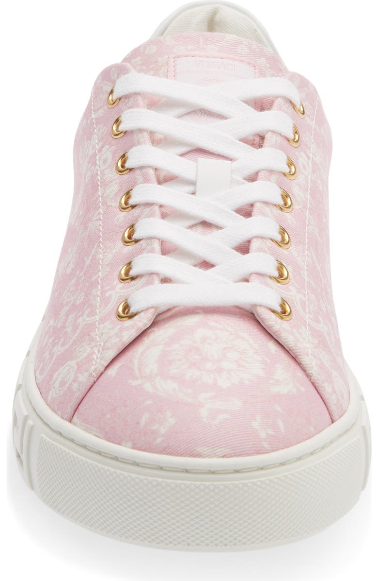 Versace Barocco Jacquard Greca Low Top Sneaker, Alternate, color, Pink Multicolor Oro