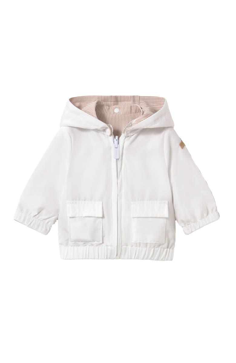 Mayoral Striped Hooded Jacket, Alternate, color, Beige