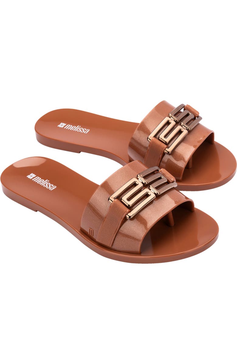Melissa Babe Slide Sandal, Main, color, Brown