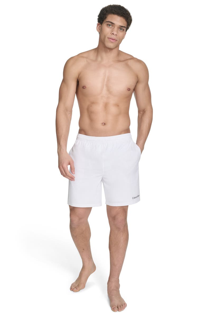 Calvin Klein Hybrid Volley Stretch Swim Shorts, Alternate, color, White