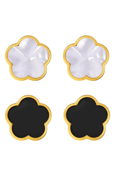 Set of 2 Flower Stud Earrings