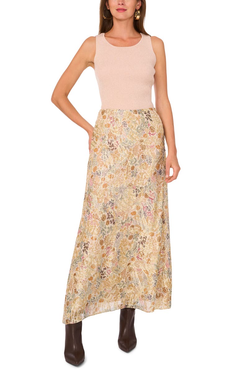 1.STATE Metallic Floral Maxi Skirt, Alternate, color, 