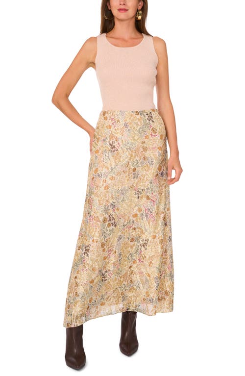 1.state Metallic Floral Maxi Skirt In Multi