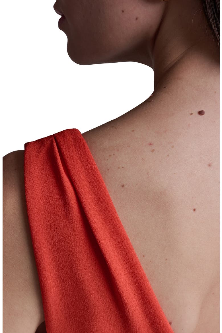Scuba Crepe Sleeveless Dress, Alternate, color, FIRE LILY
