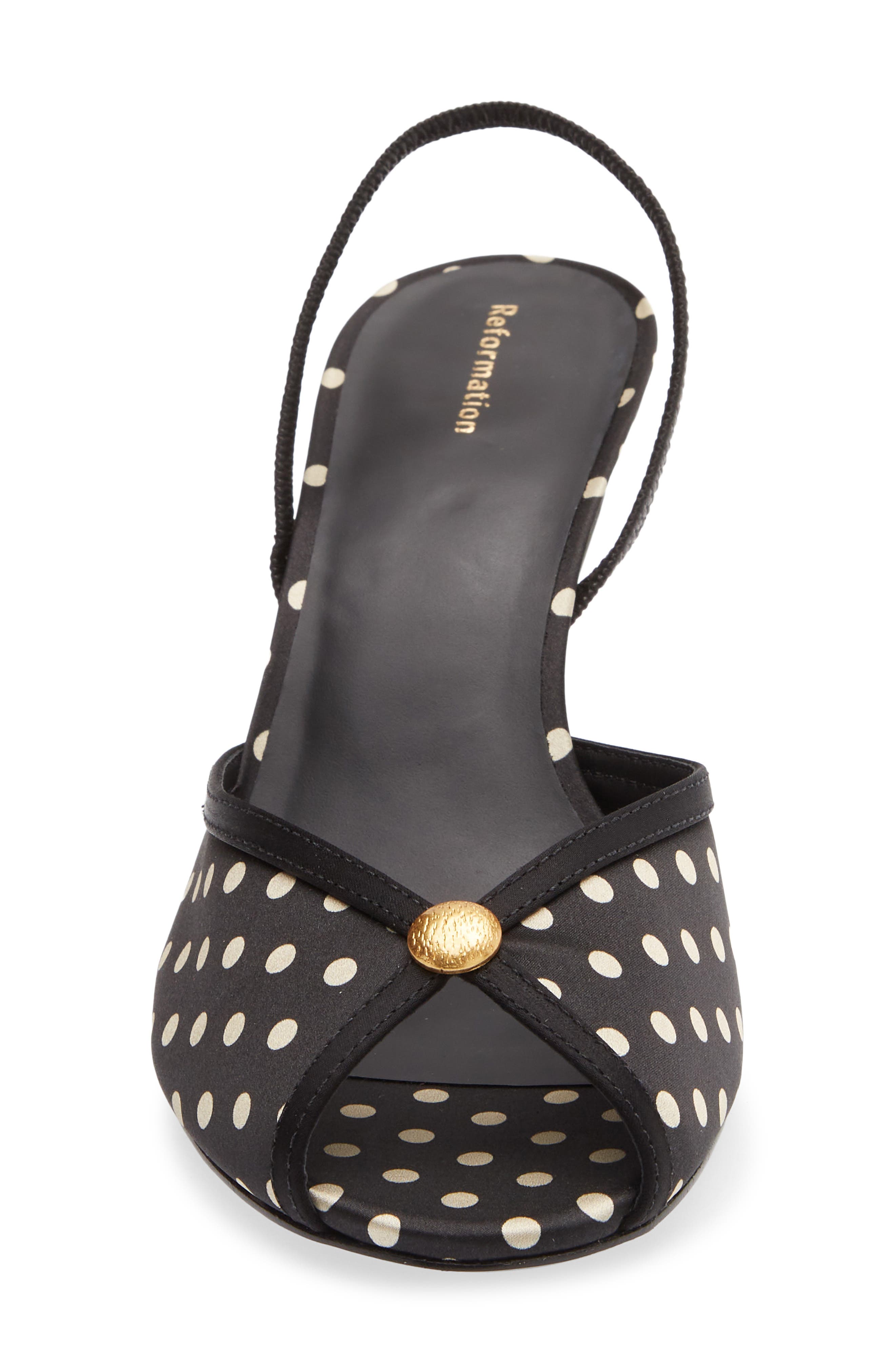 Paula Heeled Sandal, Alternate, color, POLKA DOT SATIN