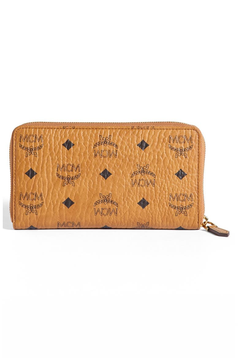 'Heritage - Large' Coated Canvas Zip Wallet, Alternate, color, COGNAC