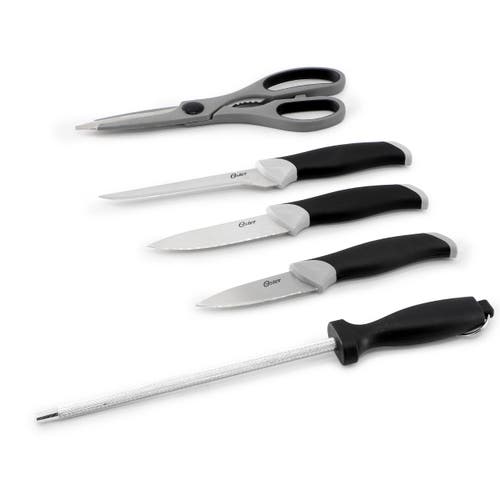 Oster Lindbergh 22 Piece Stainless Steel Cutlery Set With Storage Block In Black