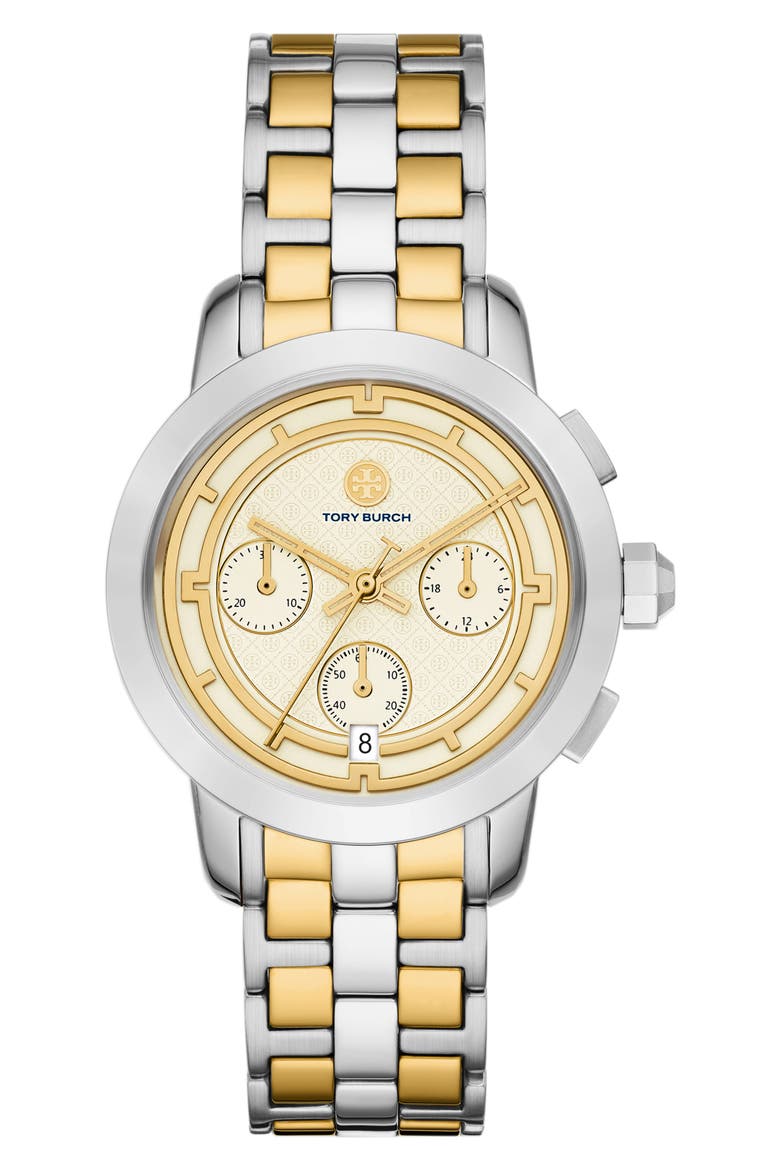 The Tory Two-Tone Chronograph Bracelet Watch, 37mm, Main, color, TWO-TONE