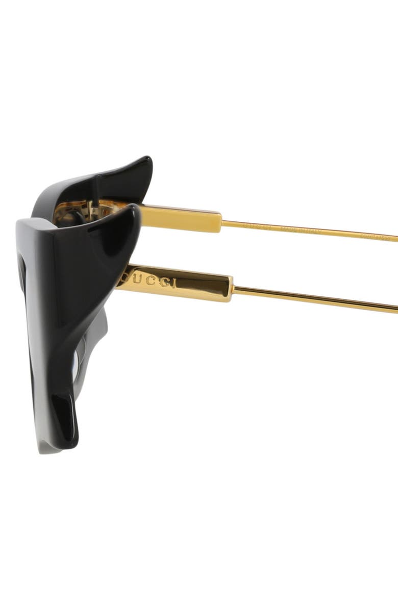 Gucci 51mm Cat Eye Sunglasses, Alternate, color, Black Gold Grey