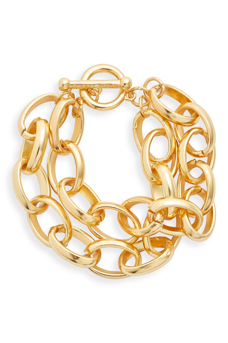 Layered Chain Link Bracelet, Main, color, GOLD