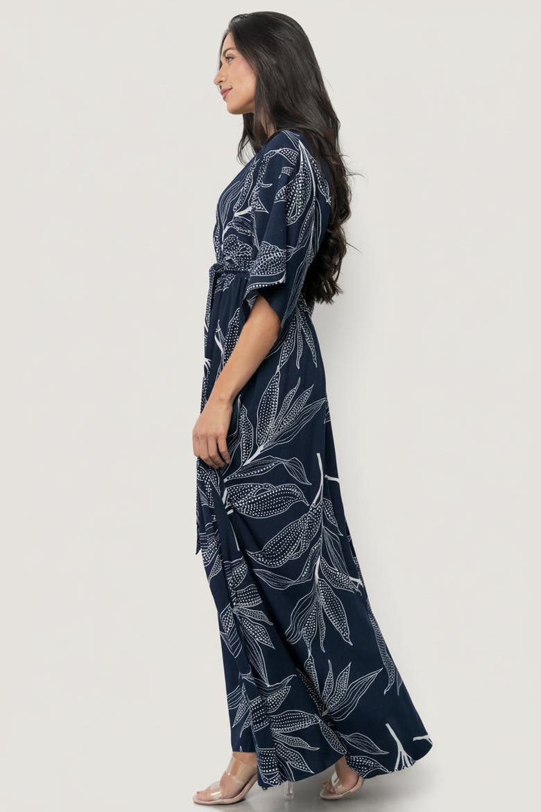 Kalea Maxi Dress, Alternate, color, Navy + White