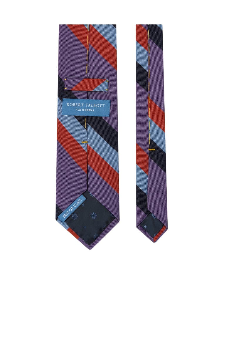Robert Talbott Robert Bold Silk Cotton Stripe Best of Class Necktie, Alternate, color, Purple Multi