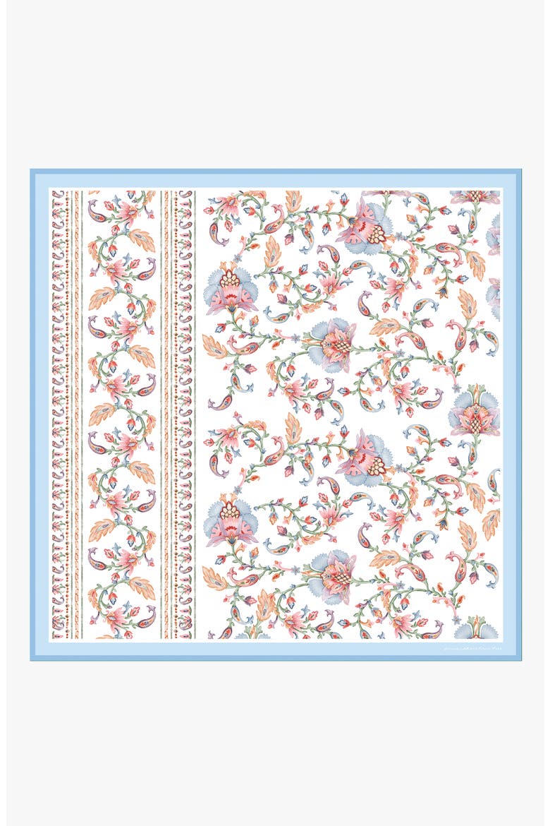 Baroque Blossom Double Sided Silk Scarf, Main, color, pink