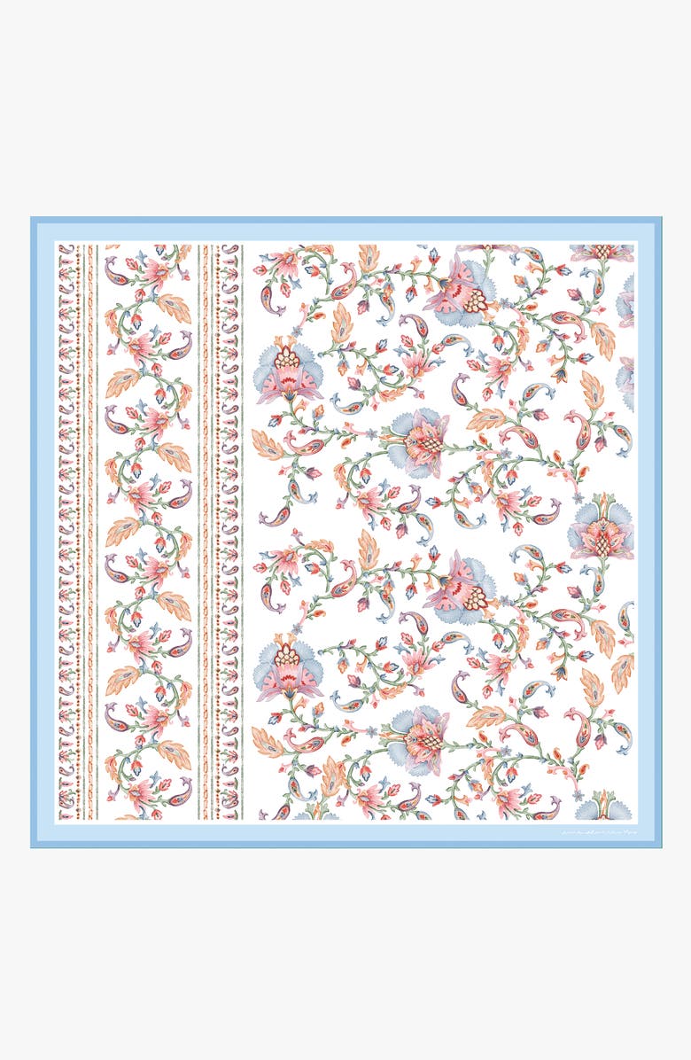Jessie Zhao New York Baroque Blossom Double Sided Silk Scarf, Main, color, Pink