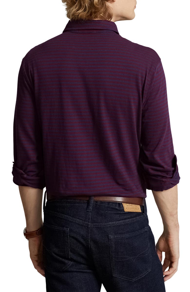 Polo Ralph Lauren Vintage Lisle Cotton Polo, Alternate, color, Classic Wine/ Newport Navy
