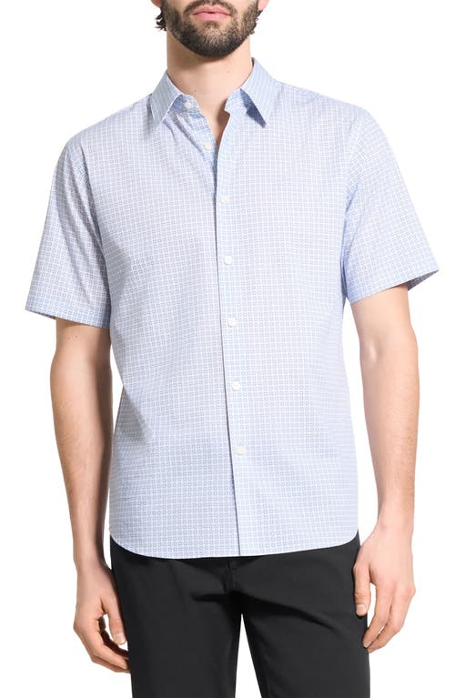 Theory Irving Short Sleeve Button-up Shirt In Blue