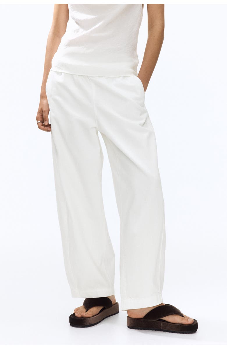 H&M Denim Barrel Trousers, Alternate, color, Ivory