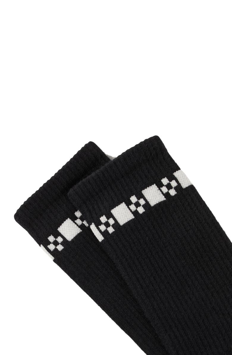 SANDRO Cross signature embroidered socks, Alternate, color, Black