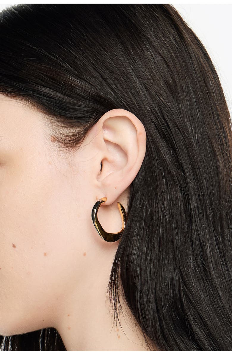 Bimba y Lola Two-Tone Textured Hoop Earrings, Alternate, color, Multigold