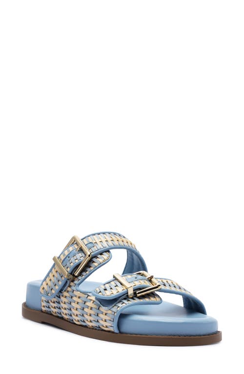 Shop Schutz Naomi Slide Sandal In Bege/sky Blue