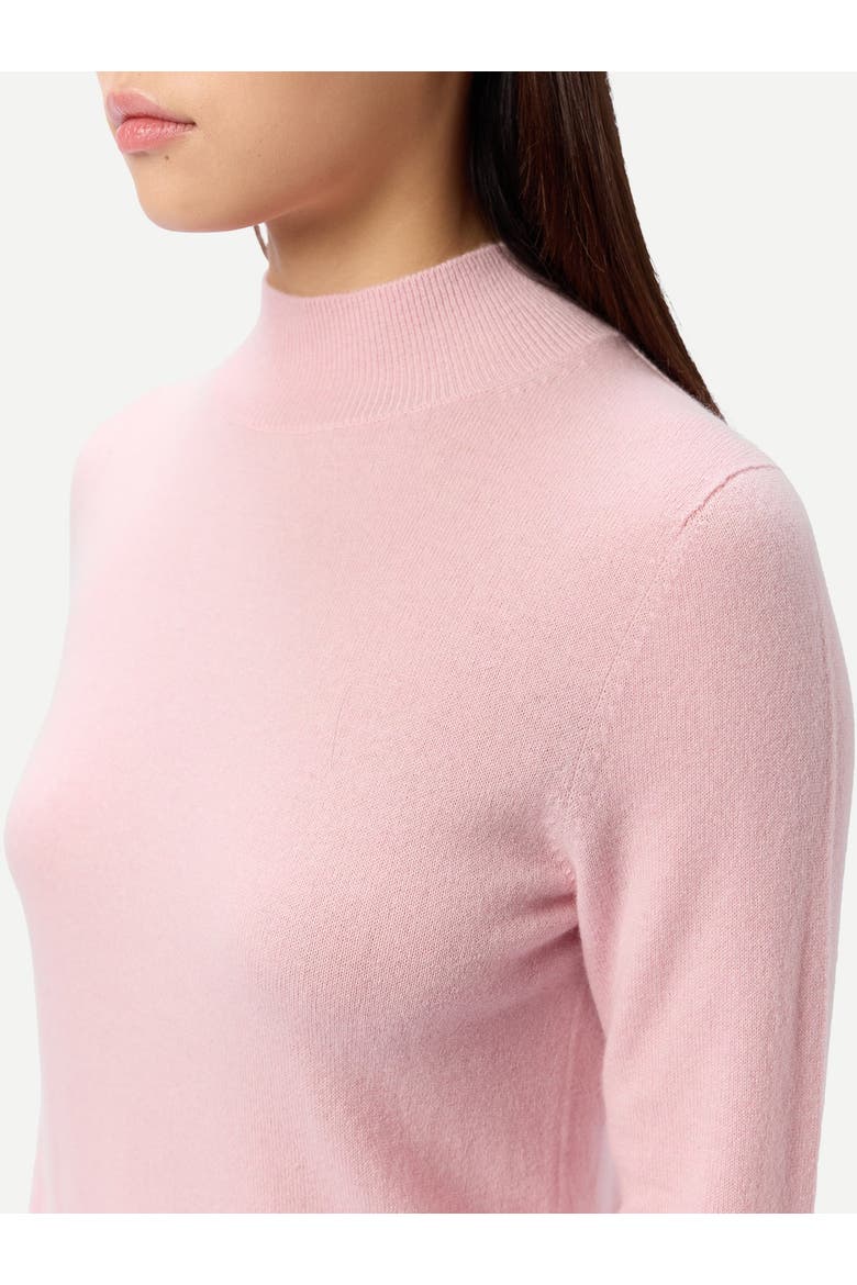 Timeless Cashmere Mock Neck Sweater, Alternate, color, almond blossom