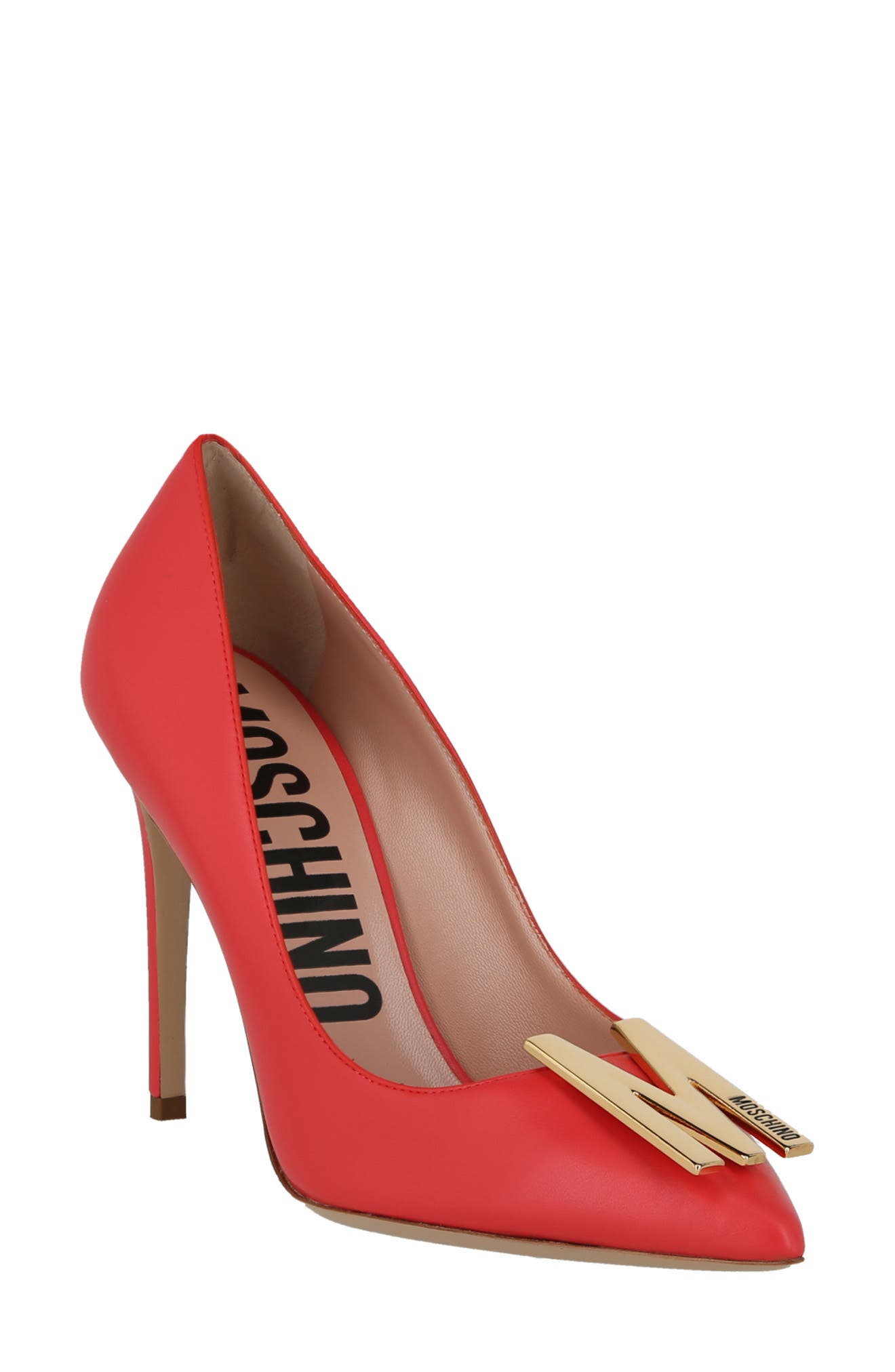 Moschino Logo Pump, Main, color, 