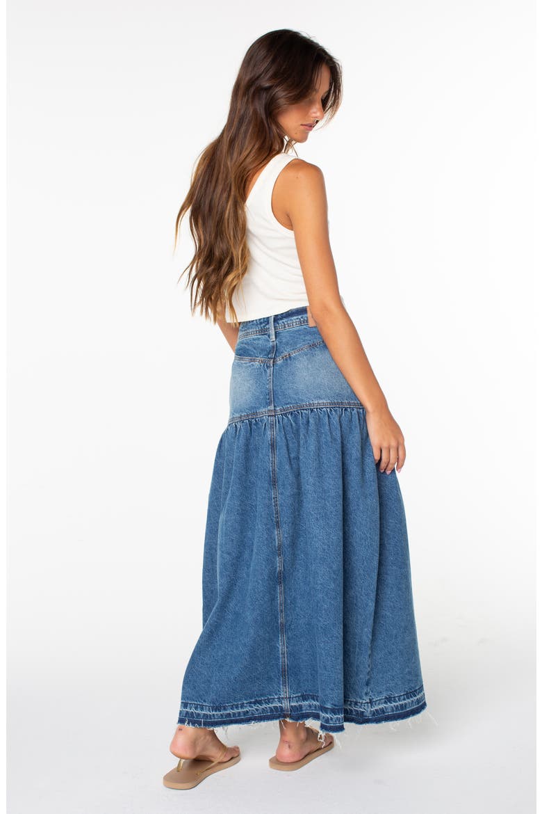 Nocturne Denim Maxi Skirt, Alternate, color, SALT FADE
