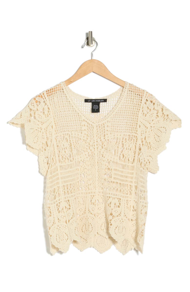 Forgotten Grace Crochet Top, Alternate, color, Natural