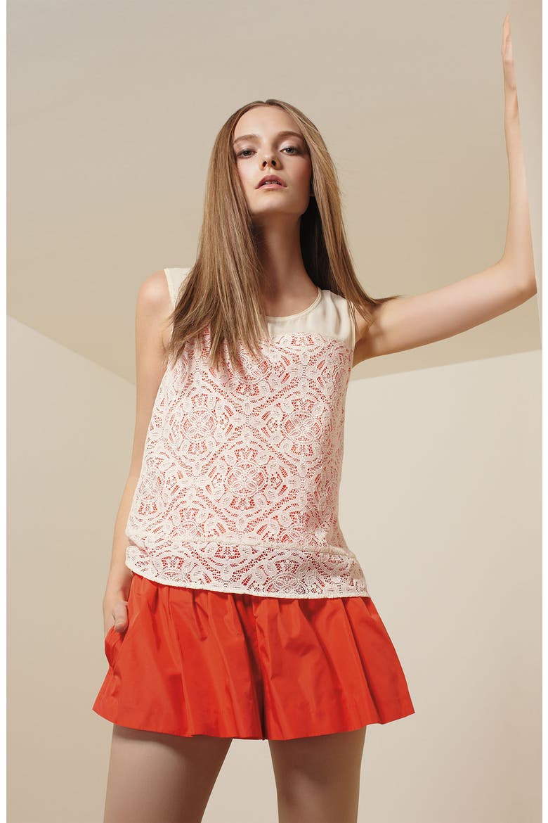 'Muriel' Layered Lace Tank, Alternate, color, BIRCH