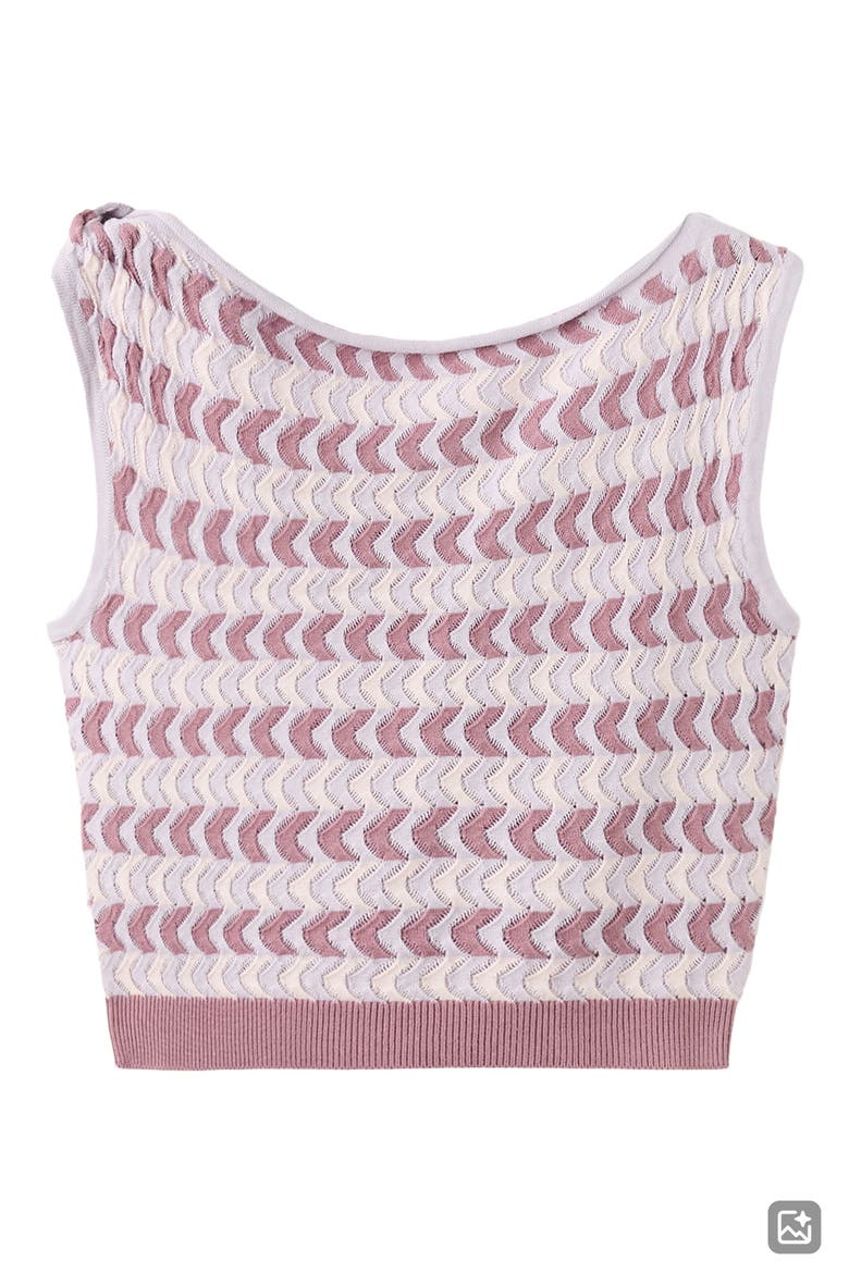 Pointelle Stripe Crop Top, Alternate, color, PINK