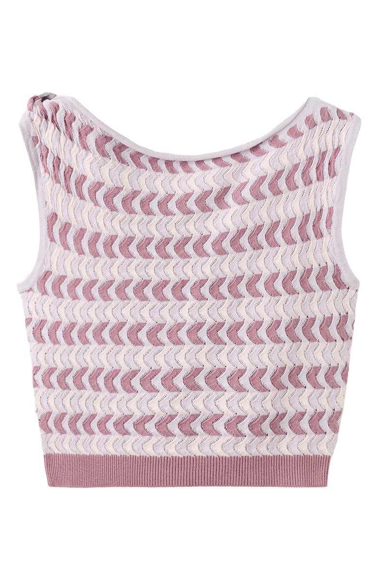 MANGO TEEN Pointelle Stripe Crop Top, Alternate, color, 