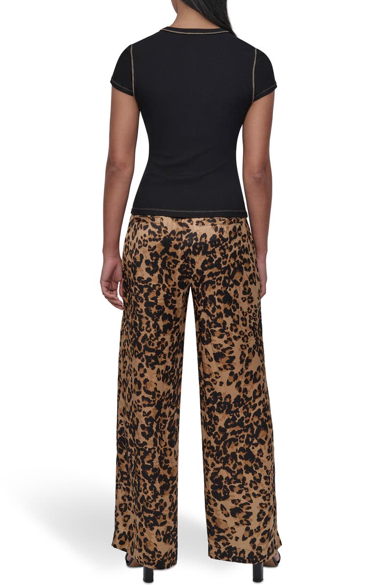 DKNY Contrast Stitch Rib Knit T-Shirt, Alternate, color, 