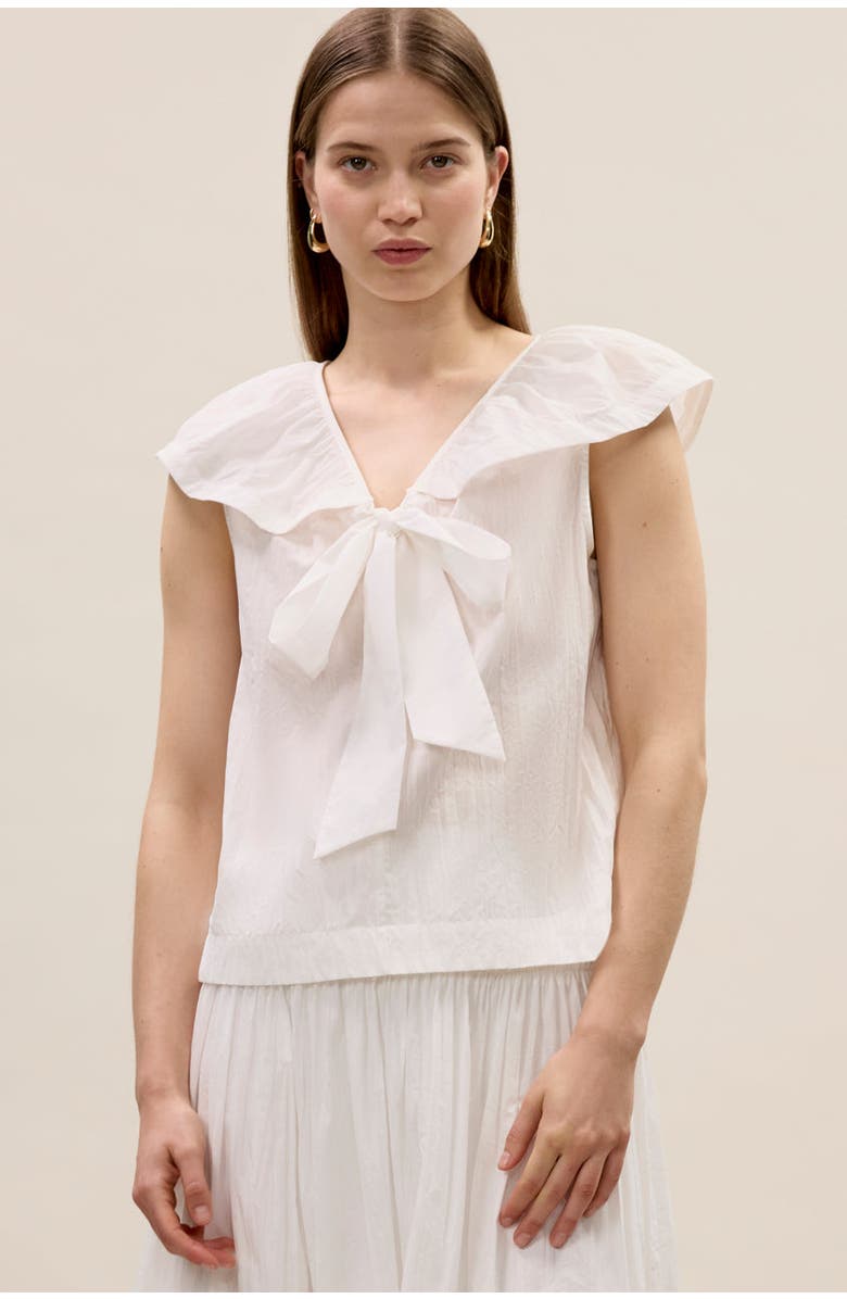 Rebecca Taylor Marietta Crinkle Top, Main, color, Milk