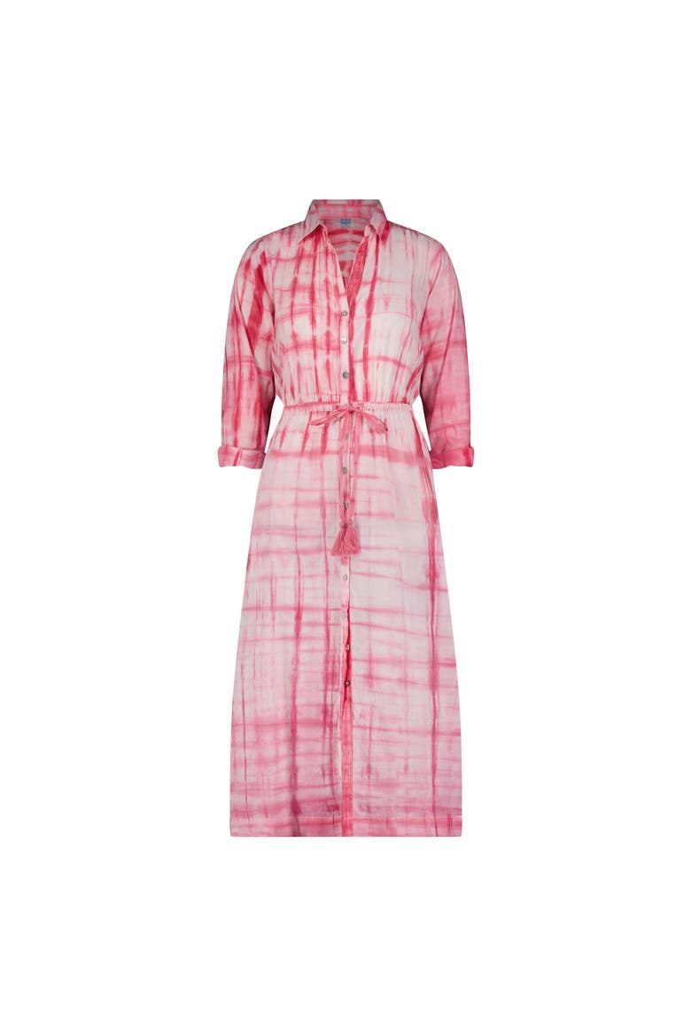 Anais Women's Button Front Shirtdress Hibiscus Shibori, Main, color, Pink