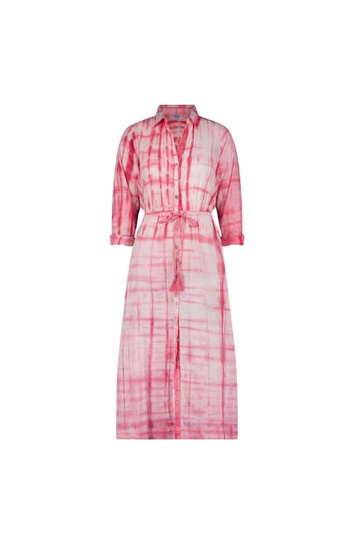Mer St. Barth Button Front Shirtdress Hibiscus Shibori In Pink