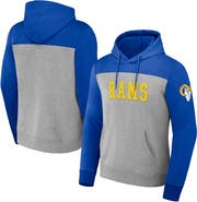 NFL X DARIUS RUCKER Men's NFL x Darius Rucker Collection by Fanatics Heather Gray Los Angeles Rams Color Blocked Pullover Hoodie