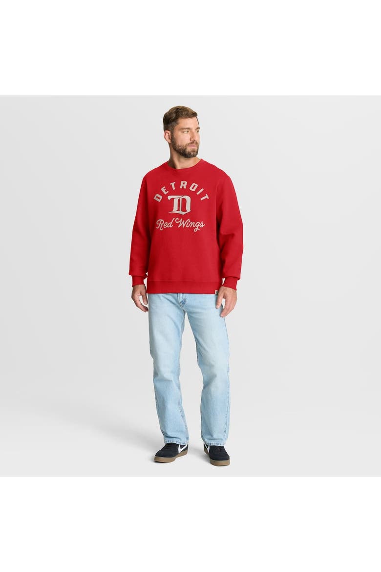 Men's Fanatics Red Detroit Red Wings Vintage Stickler Sweatshirt, Alternate, color, Red