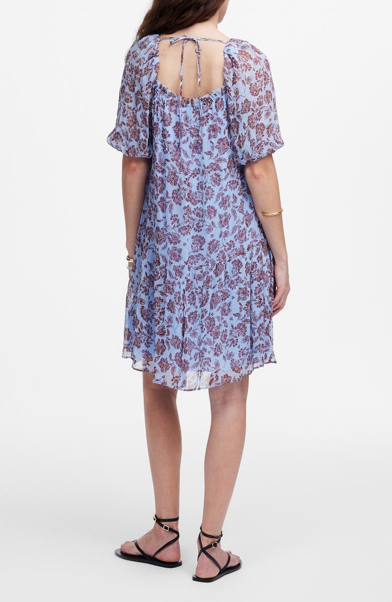 Madewell Floral Puff Sleeve Minidress, Alternate, color, Saylor Floral/ Light Blue